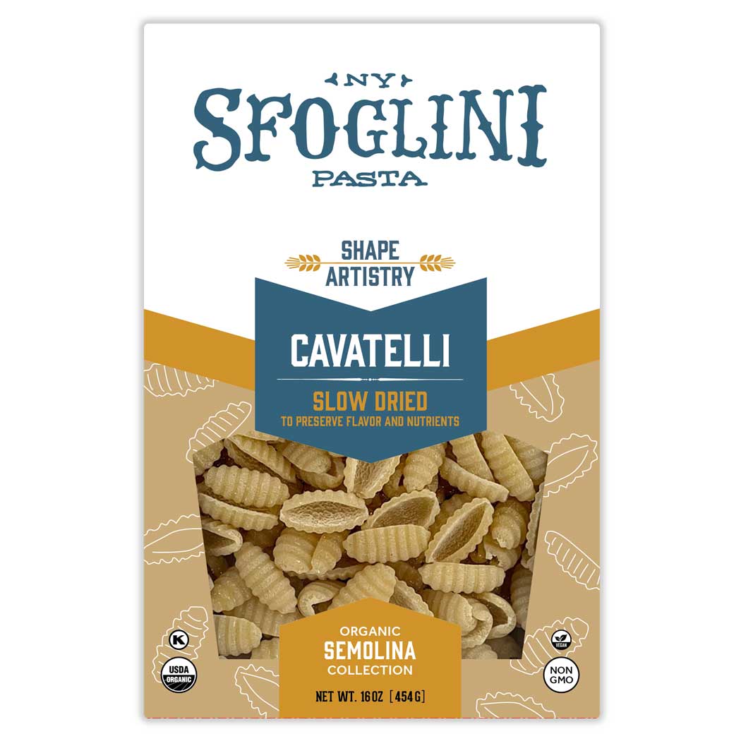 Package of Sfoglini Semolina Cavatelli pasta