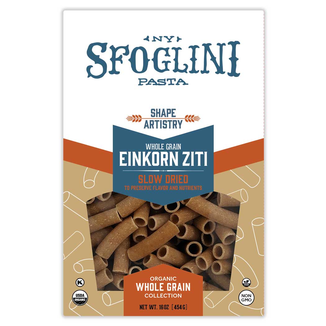 Package of Sfoglini Einkorn Ziti pasta