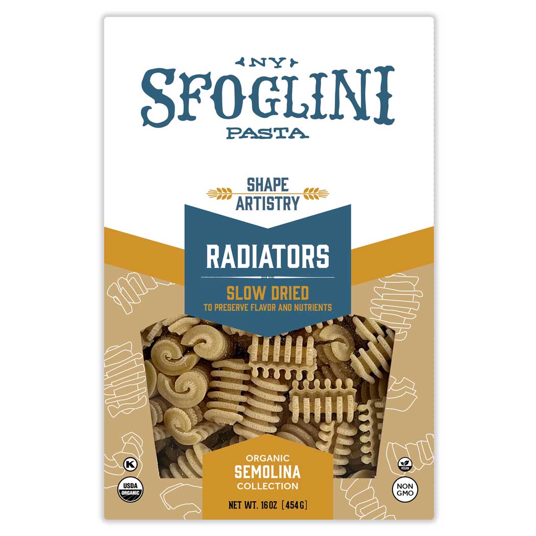 Package of Sfoglini Semolina Radiators pasta
