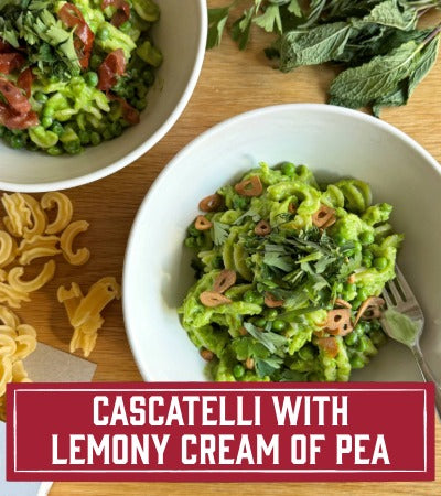 View the recipe for Cascatelli with Lemony Cream of Pea