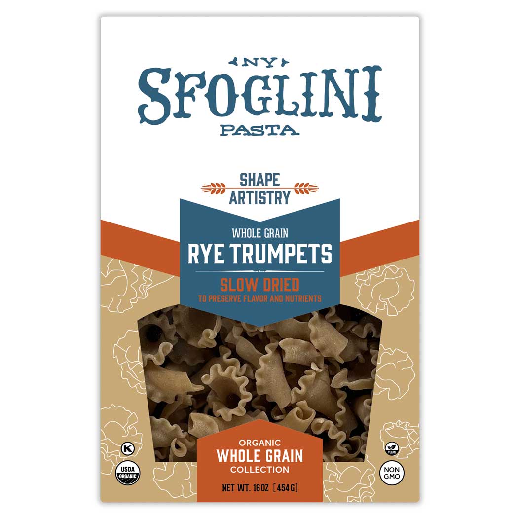 Package of Sfoglini Rye Trumpets pasta