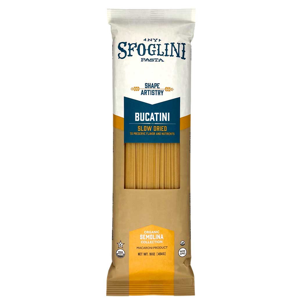 Package of Sfoglini Semolina Bucatini pasta