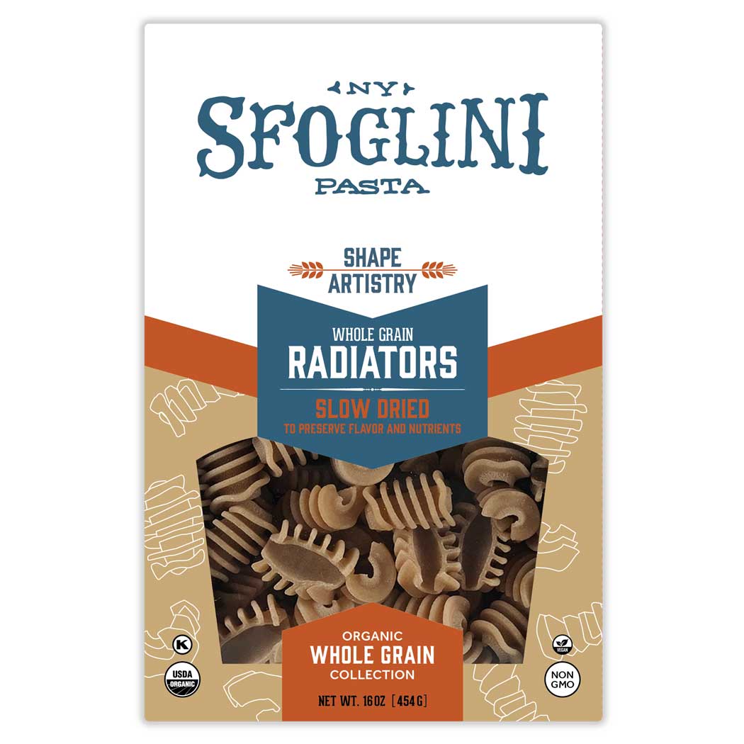 Package of Sfoglini Whole Grain Blend Radiators pasta