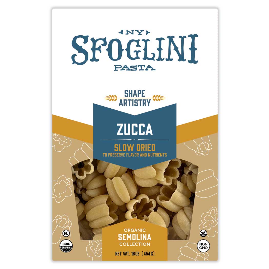 Package of Sfoglini Semolina Zucca pasta
