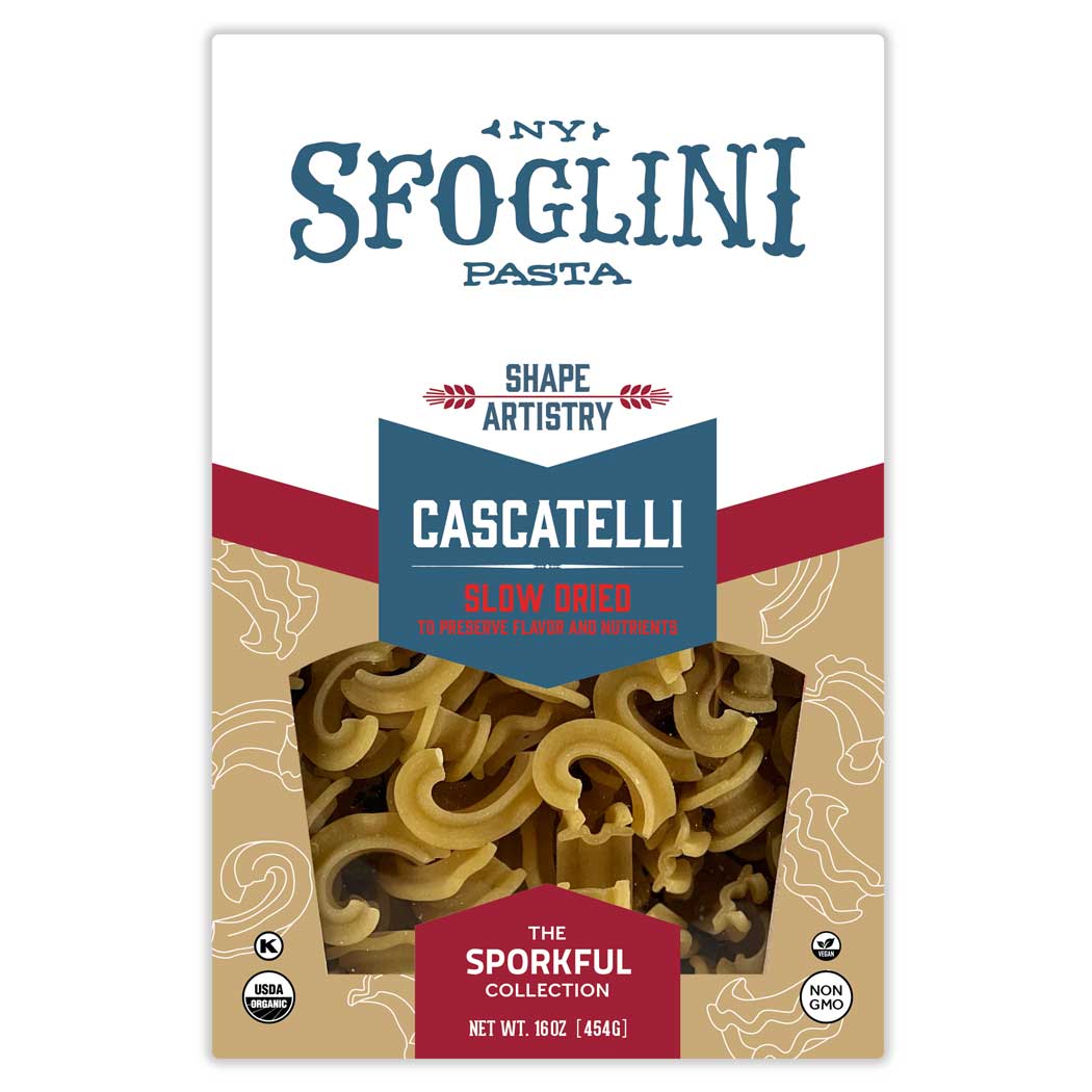 Package of Cascatelli by Sporkful pasta 
