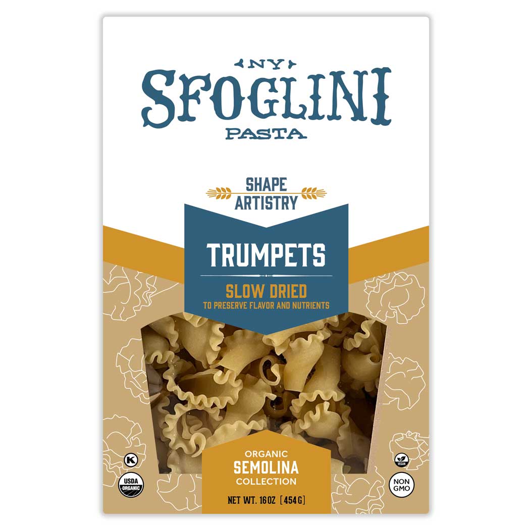 Package of Sfoglini Semolina Trumpets pasta